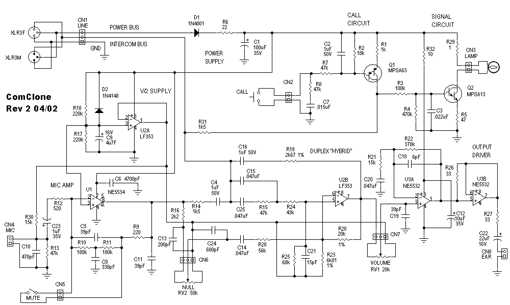 ComClone 2 Circuit Schematic Diagram